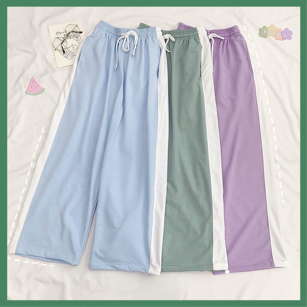 Quần Thun Dài Culottes Nữ 1 Sọc Ống Suông Rộng - La mode