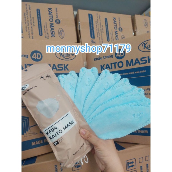 Khẩu trang KF94 KAITO MASK 4 lớp kháng khuẩn kiểu dáng 4D HÀN QUỐC hàng chính hãng công ty