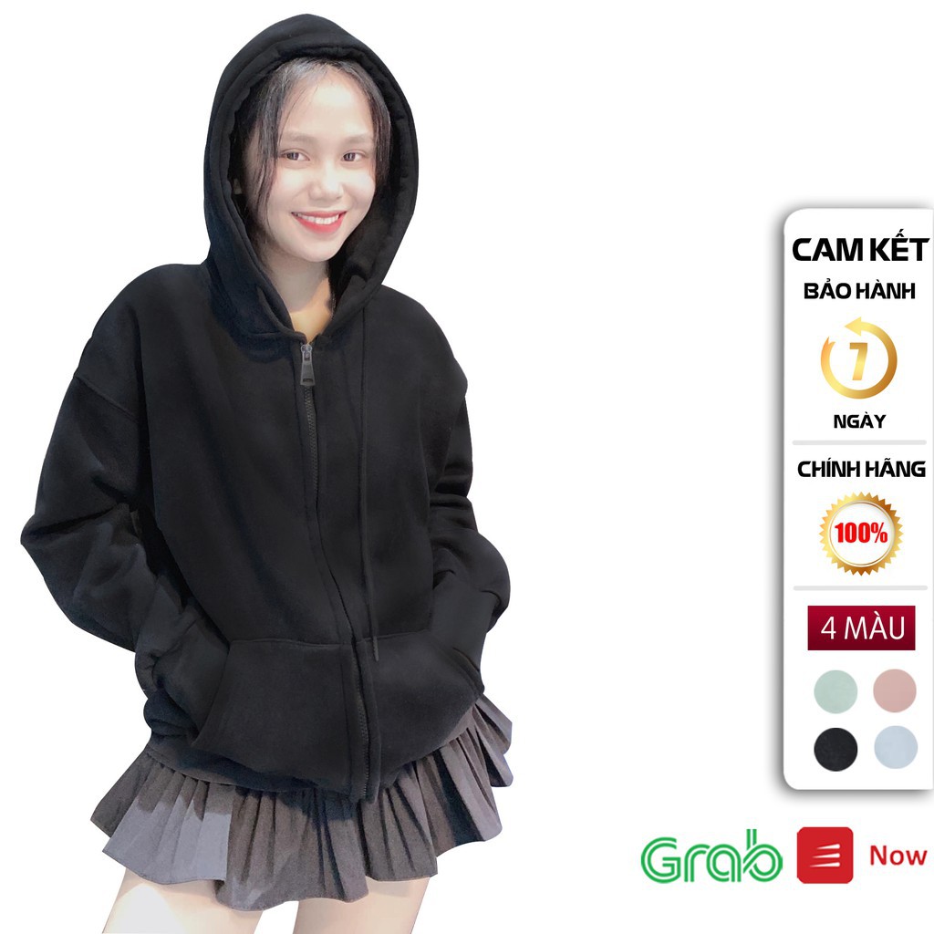 Áo HOODIE Nữ Trơn Vải Nỉ HD901 Phom Rộng UNISEX từ 40kg - 75kg