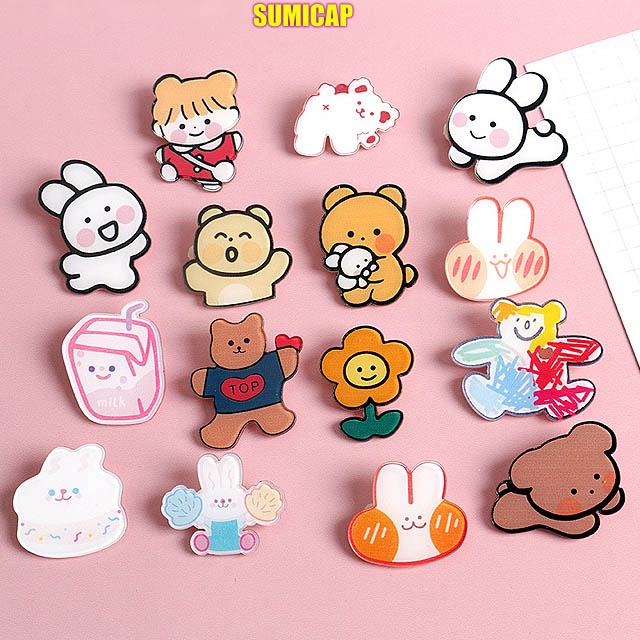 Ghim cài áo balo túi ví sticker trang trí hoạt hình cute dễ thương ST1