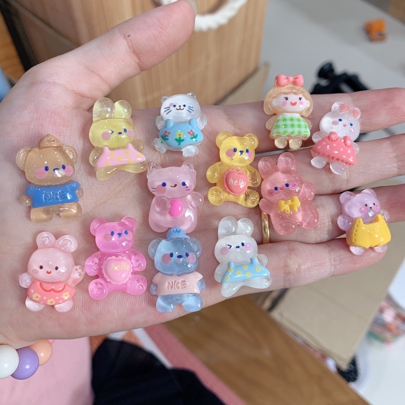 Charm slime/ Dụng Cụ Charm Trang Trí Hình ảnh Sinh động Trong veo - 01 Cái