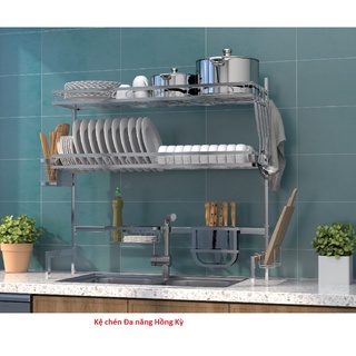 Kệ úp chén inox KBI 0122 cao cấp, Kệ chén đa năng gác trên bồn rửa chén Hồng Kỳ Shop Mall