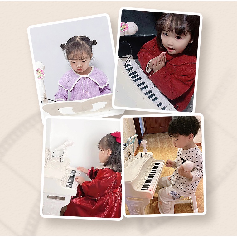 Đàn piano mini cho bé kèm mic thu âm, có kết nối điện thoại, bàn phím chữ Tiếng Anh cao cấp - Đồ chơi âm nhạc trẻ em