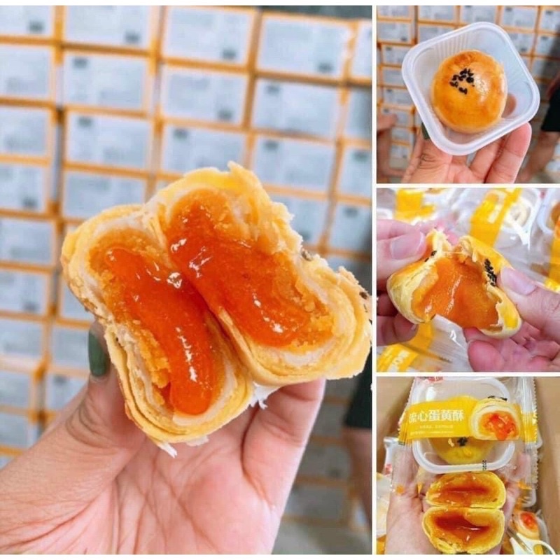 Set 5 Bánh trứng chảy ngàn lớp - Bánh trứng muối tan chảy Đài Loan