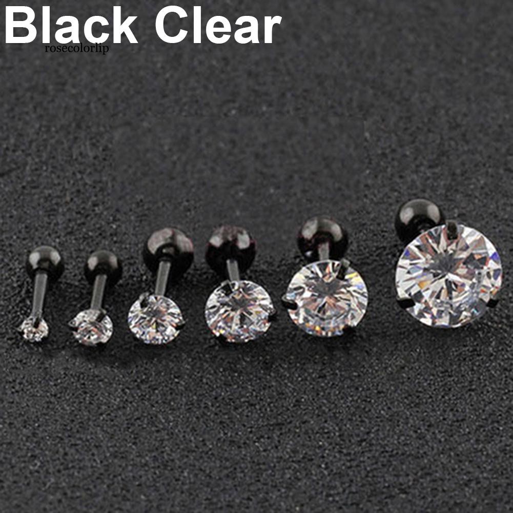 Set 2 Khuyên Tai 3 Chấu Bằng Thép Không Gỉ Cá Tính Thời Trang