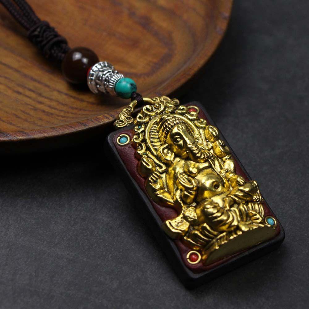 Dây Chuyền Mặt Hình Tượng Phật Thang Bằng Gỗ Mun Thời Trang Cho Cặp Đôi