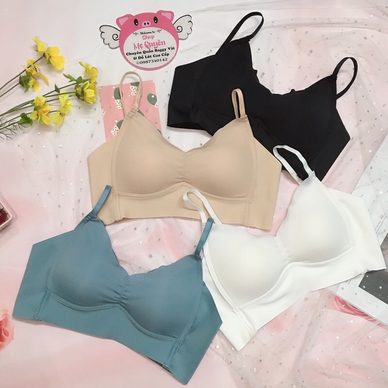 Áo lót bra nữ su lạnh mút mỏng không gọng, bản to che khuyết điểm, dáng áo ôm trọn ngực cho nàng tự tin cả ngày
