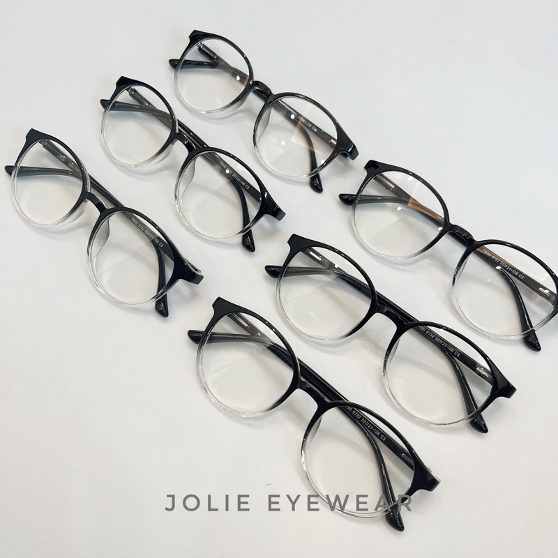 Kính không độ, Kính cận OMBRE 19075 - 8132 Hot tiktok Lansun 01 nhựa dẻo tròn chống ánh sáng xanh, UV400  Jolie eyewear