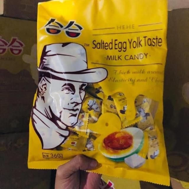 Kẹo trứng muối/ kẹo sữa chua ông già gói lớn 360g siêu nhiều kẹo ăn vặt siêu nghiền