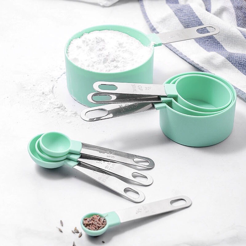 Bộ muỗng thìa đong định lượng làm bánh đủ 8 kích cỡ khi nấu ăn, trang trí nhà bếp