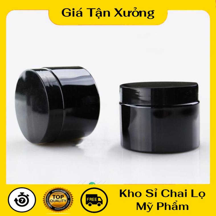 Hủ Đựng Kem ❤ Hũ nhựa pet Đen 100g chiết mỹ phẩm , phụ kiện du lịch