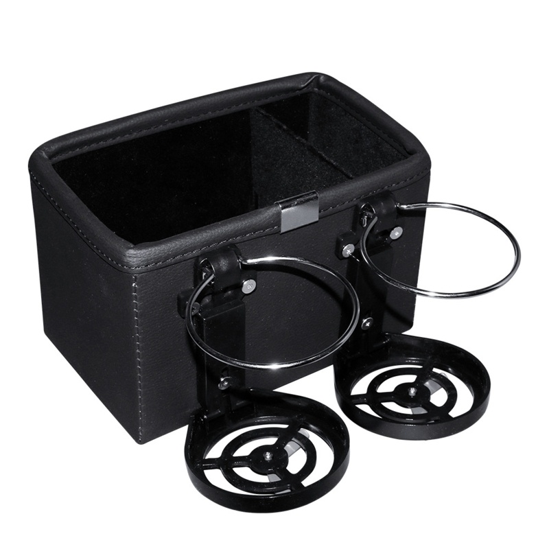 Khay Đựng Cốc Nước Gắn Tay Vịn Xe Hơi Màu Đen / Be Tiện Dụng