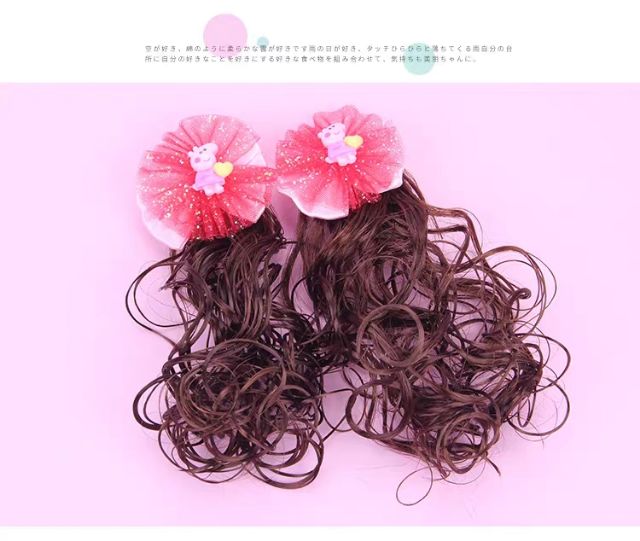 Kẹp tóc giả xoăn cho bé