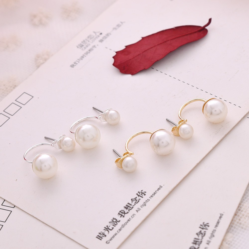 Đôi khuyên tai bằng hợp kim đính ngọc trai giả thời trang cho nữ