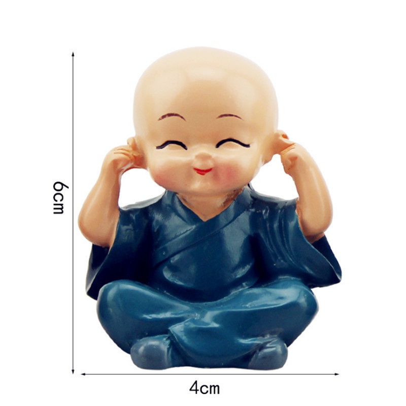 Set 4 Tượng Chú Tiểu Mini Dễ Thương Trang Trí Xe Hơi | BigBuy360 - bigbuy360.vn