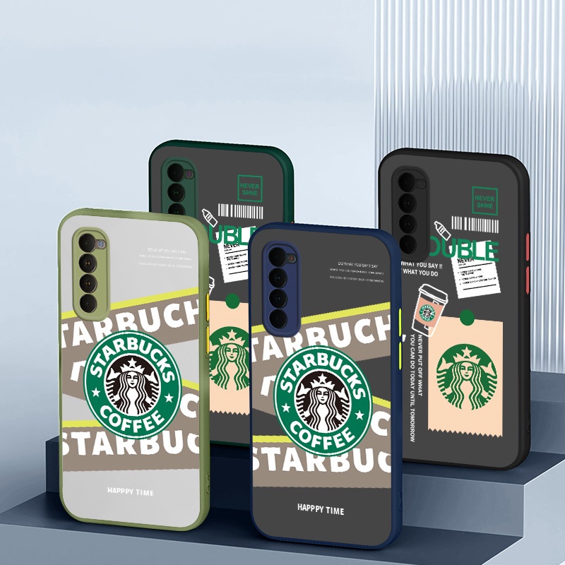 Ốp Điện Thoại Cứng Nhám Chống Sốc In Hình Starbucks Thời Trang Cho OPPO Reno4 Pro