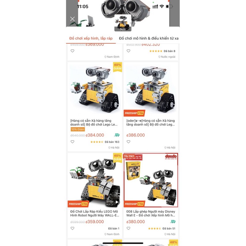 [CÓ SẴN] LEGO Đồ Chơi Lắp Ráp Robot Người Máy WALL-E