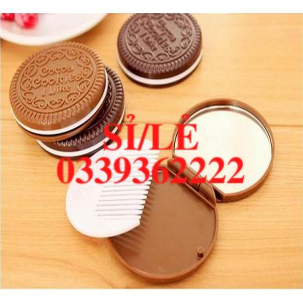 [ HAIANHSHOP ] Bộ gương kèm lược bánh quy độc đáo - Bộ gương hình bánh quy kèm lược   Duashop &gt;