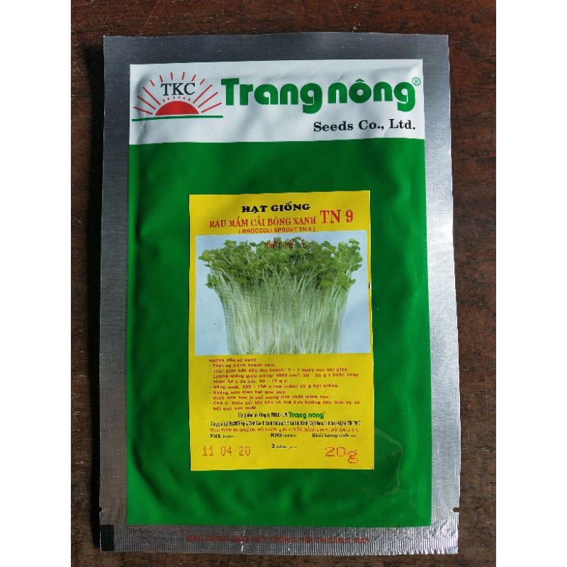 rau mầm bông cải xanh dinh dưỡng 20g