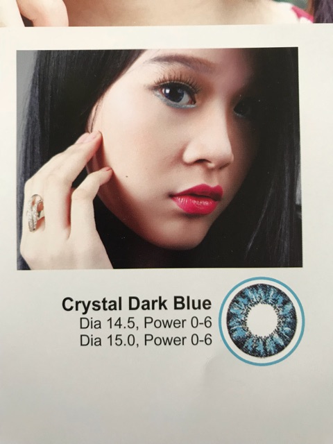 Lens xanh 0-8 độ Hàn Quốc crystal Drak blue