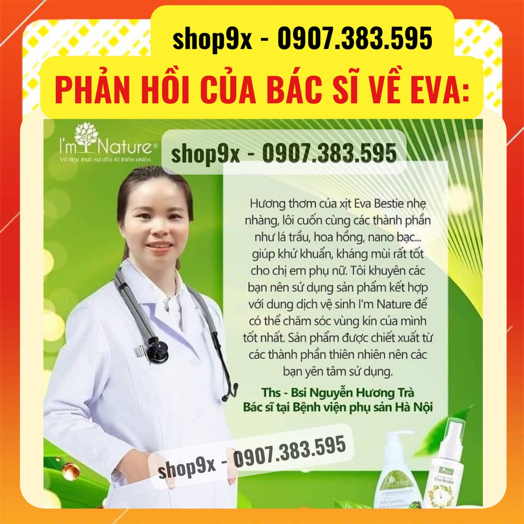 Xịt Khử Mùi Vùng Kín Eva Bestie - Kháng Khuẩn Lưu Hương Quyến Rũ I'm Nature 10ml