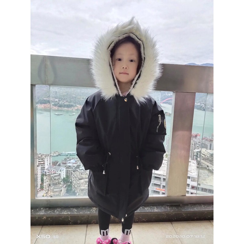 Áo Khoác Lót Lông Bé Gái 17-53kg Phù Hợp Cho Cả Mẹ Và Bé, Trần Bông VÀ Lót Lông Phong Cách Phươang Tây