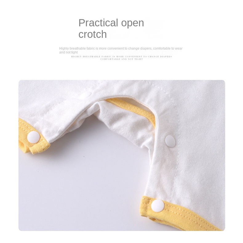 Bộ Áo Liền Quần Cotton Tay Ngắn Phồng Phong Cách Thể Thao Dành Cho Bé 0-24 Tháng Tuổi
