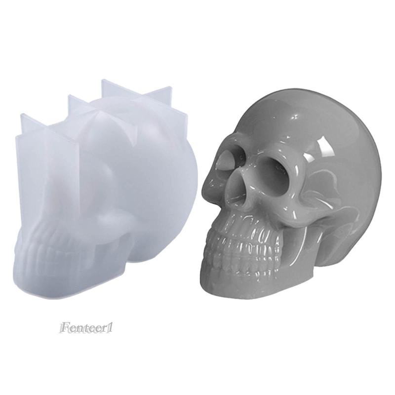 Khuôn Làm Nến Hình Đầu Lâu 3D Bằng Silicone Trang Trí Nội Thất DIY