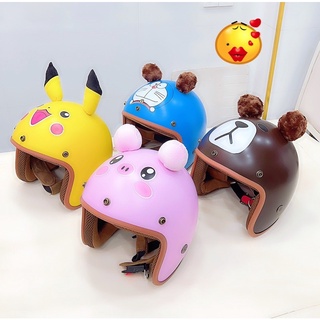 Nón Bảo Hiểm 3/4 Tai Thú Người Lớn Vòng Đầu Nam Nữ 53-58Cm Nhựa ABS Có Đủ Màu Cho Nam Nữ