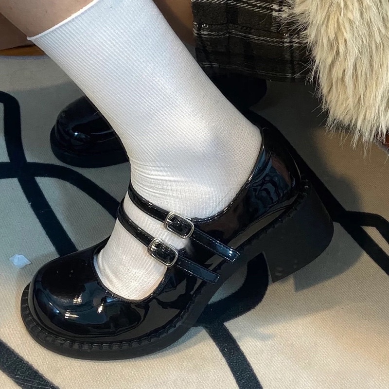 Giày lolita đế cao da mềm đáng yêu, giày búp bê phong cách tiểu thư