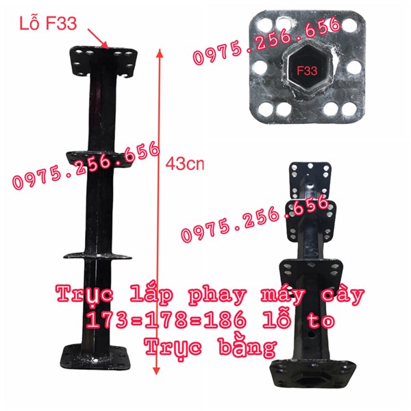 Trục lắp phay máy cày 173=178=186 lỗ to bằng dài phụ tùng máy nông nghiệp phụ tùng Hùng Lỳ
