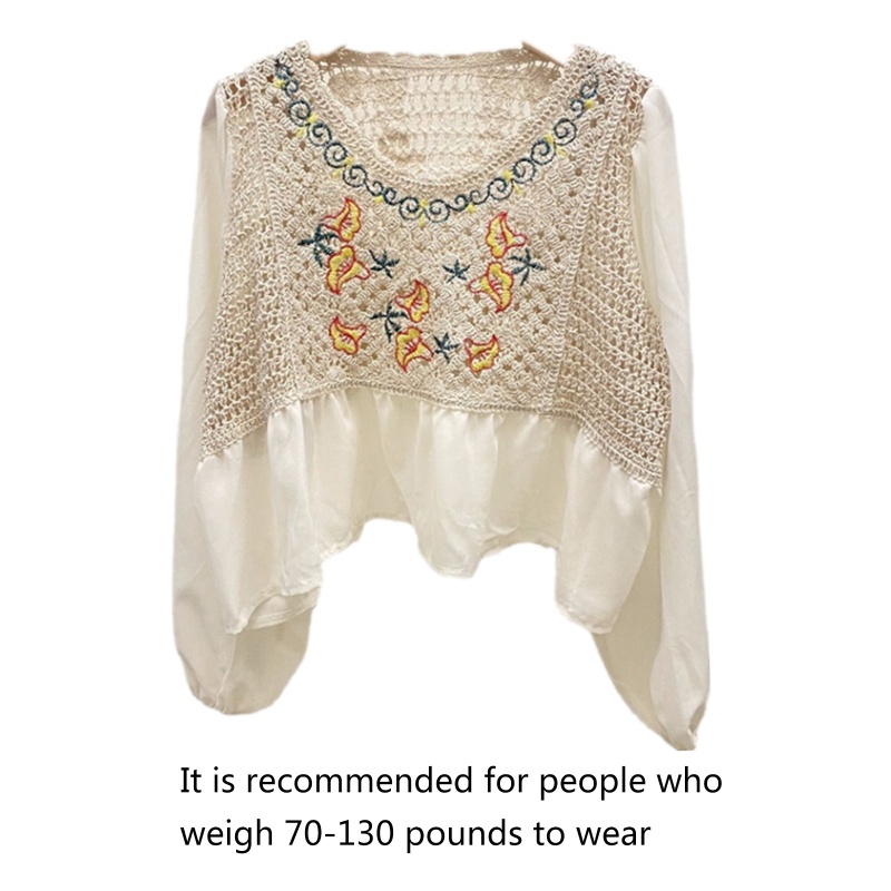 Áo Kiểu Chiffon Tay Dài Cổ Tròn Phong Cách Pháp Thời Trang Đi Biển Cho Nữ