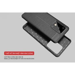 Ốp Lưng Silicon Vân Da Auto Focus Cho Samsung Galaxy S20