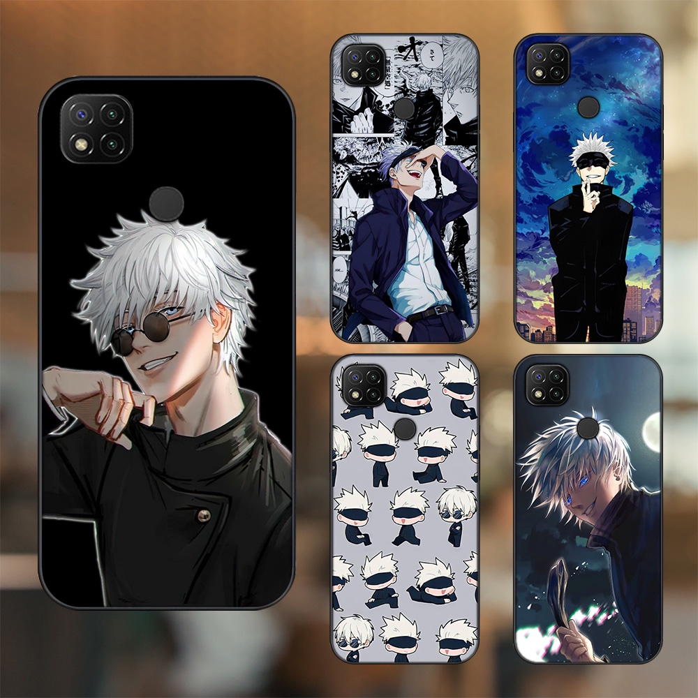Ốp lưng Xiaomi Redmi 9C viền đen in hình Satoru Jujutsu Kaisen