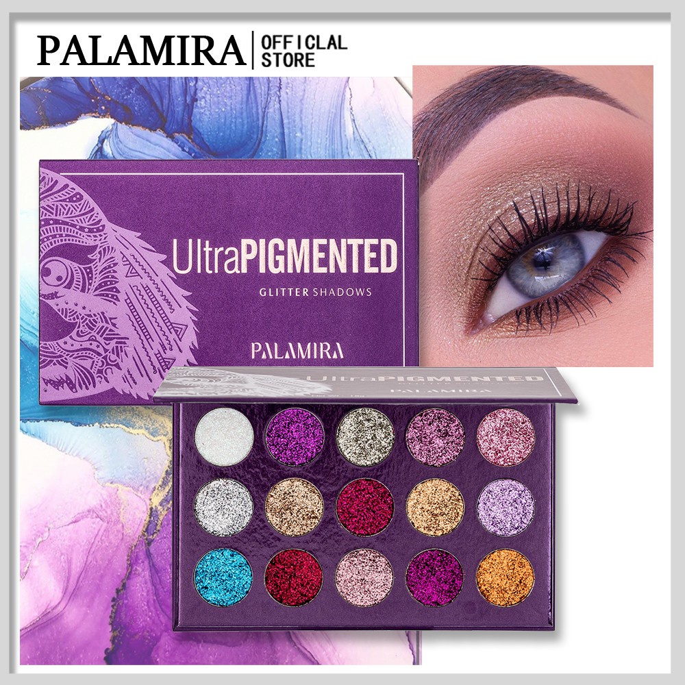 Bảng phấn mắt Pvới 15 màu sắc lấp lánh lâu trôi trang điểm bắt mắt