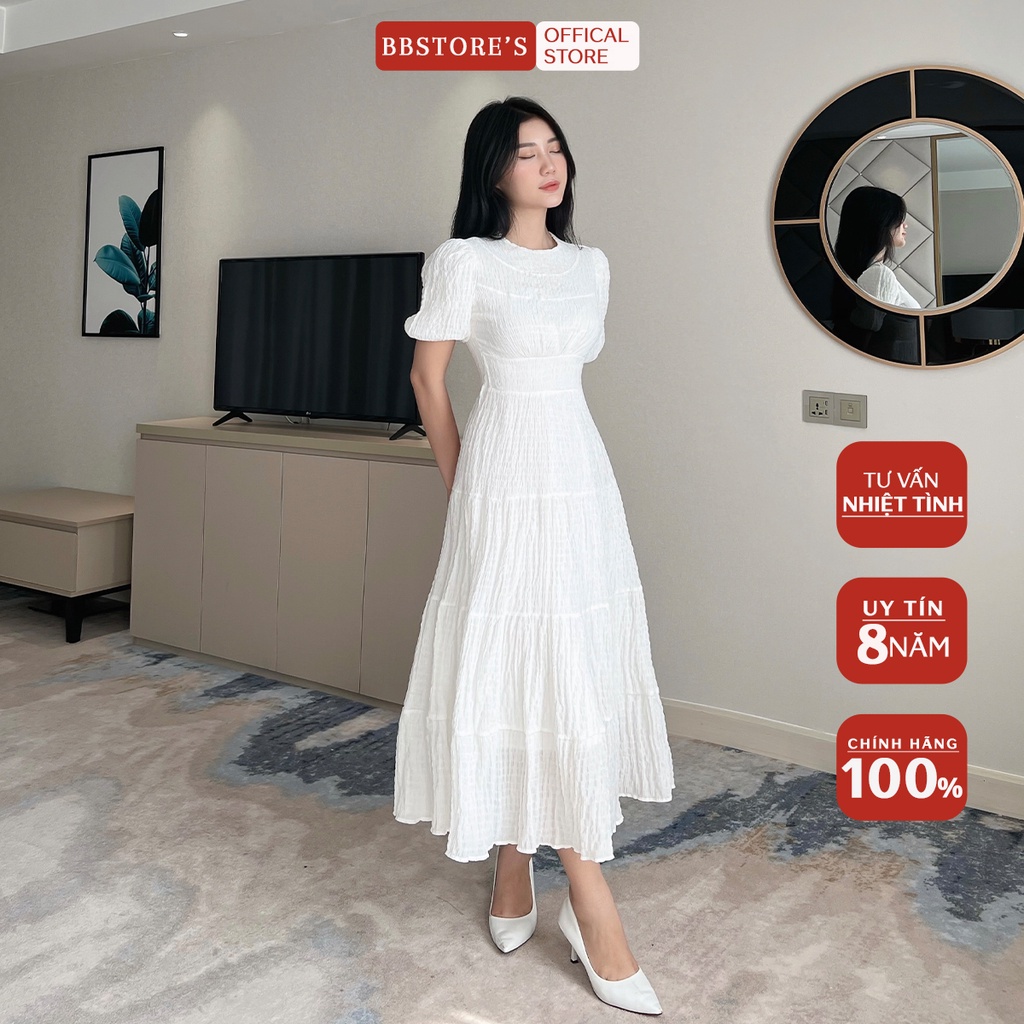 BBSTORE'S Đầm Xòe Maxi Tay Phồng Thời Trang Cho Nữ Đi Chơi Đi Biển -D993