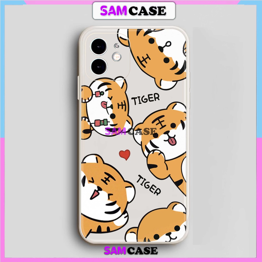 Ốp lưng iPhone cặp đôi cạnh viền vuông silicon dẻo cho iphone 6/6s/7/8/X/XS/XR/11/12/13/14 Pro Plus Max Hổ Tiger cute