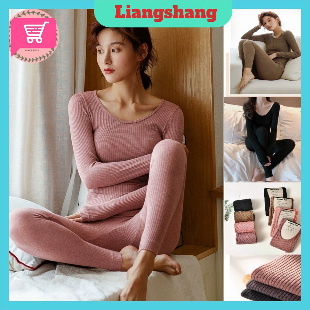 Bộ len tăm giữ nhiệt thu đông nữ bộ ngủ ở nhà siêu ấm áp, co giãn 4 chiều | BigBuy360 - bigbuy360.vn