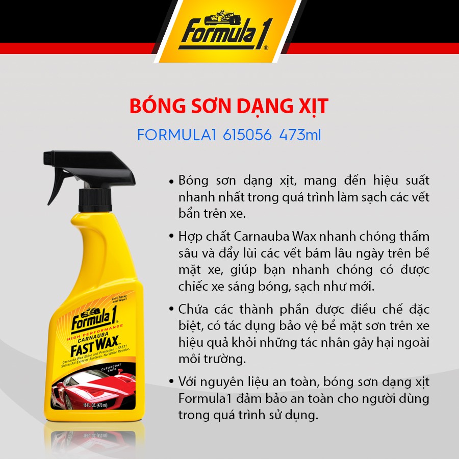 Dầu bóng sơn ô tô dạng xịt FORMULA -  615056