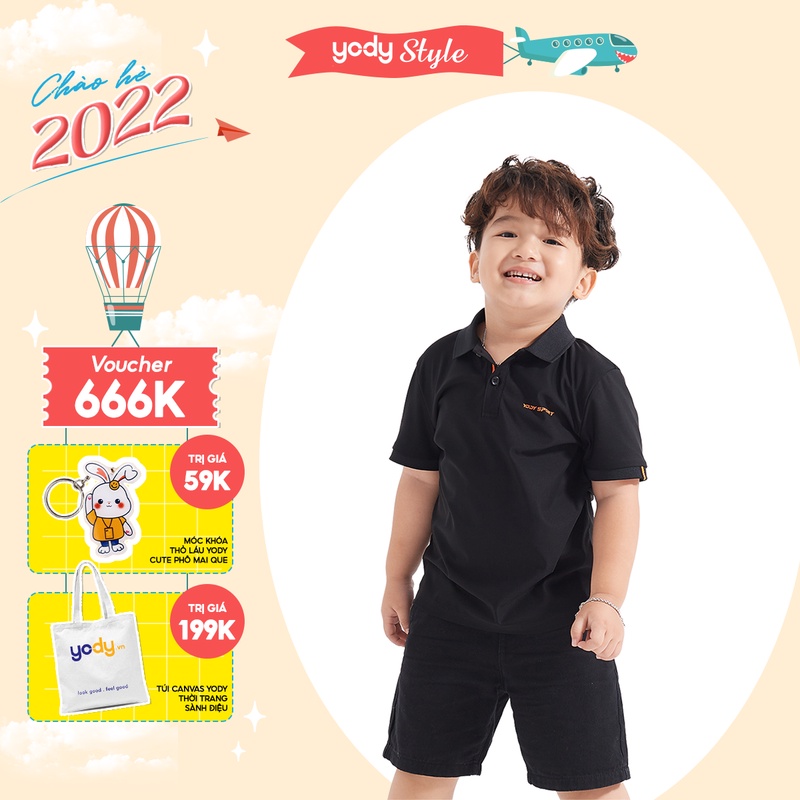 Áo Polo thể thao Kid Airycool thương hiệu YODY - SPK5009
