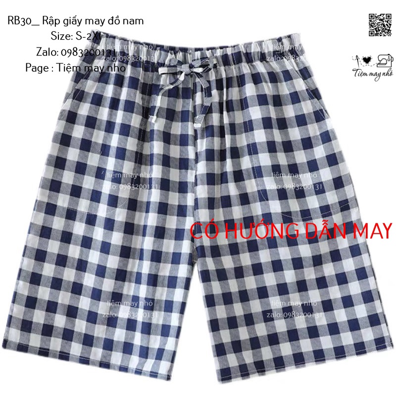 RB30_Rập giấy may quần sooc nam