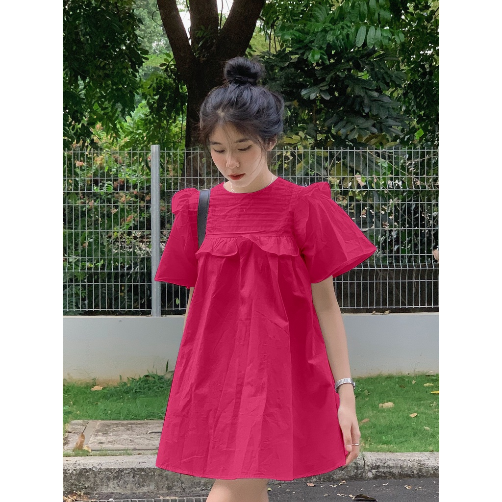Áo babydoll kiểu áo váy ngực bèo xếp nếp ulzzang LOKISO AK13