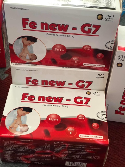 Bổ sung sắt cho mẹ bầu Fe new G7 cung cấp vitamin cho cơ thể