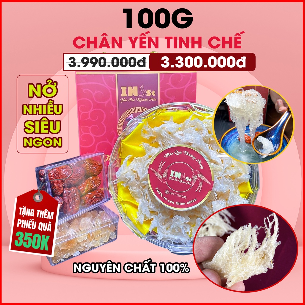 Chân Yến Tinh Chế Nguyên Chất 100g LOẠI 1 - Yến Sào Khánh Hòa Cao Cấp INest