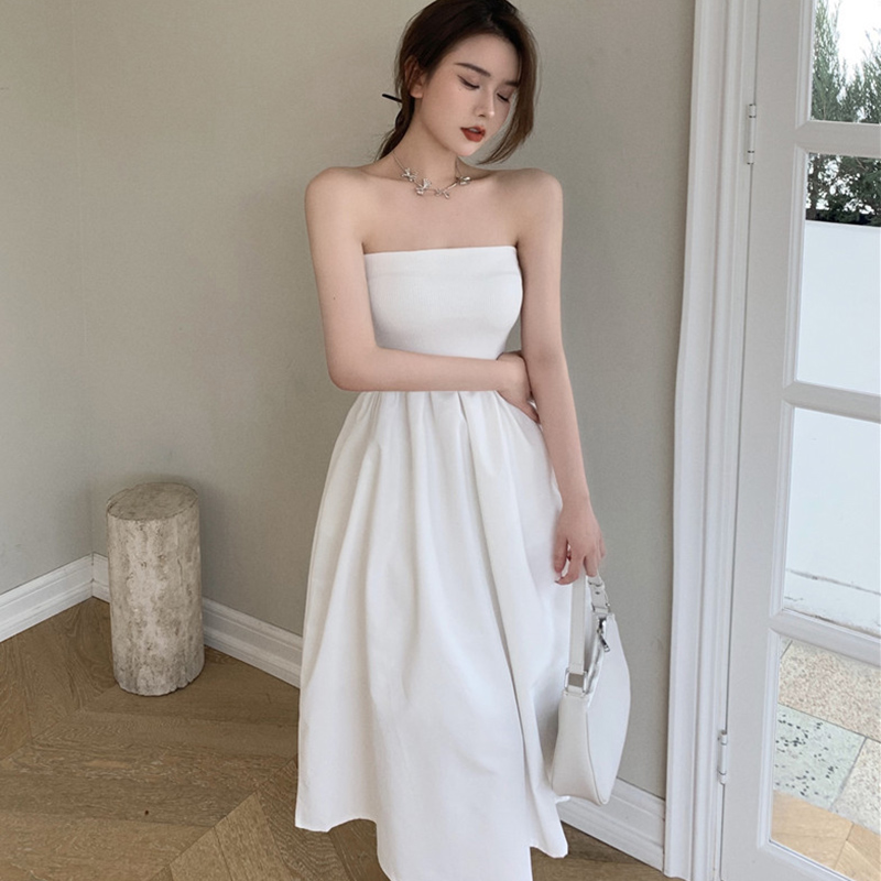 IELGY Đầm Lửng Hở Vai Thời Trang Mùa Hè Ngọt Ngào Dành Cho Nữ