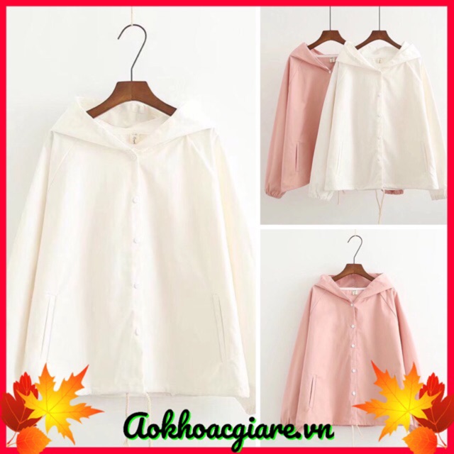 Áo khoác kaki nữ nút bấm form rộng trơn có ảnh thật | BigBuy360 - bigbuy360.vn