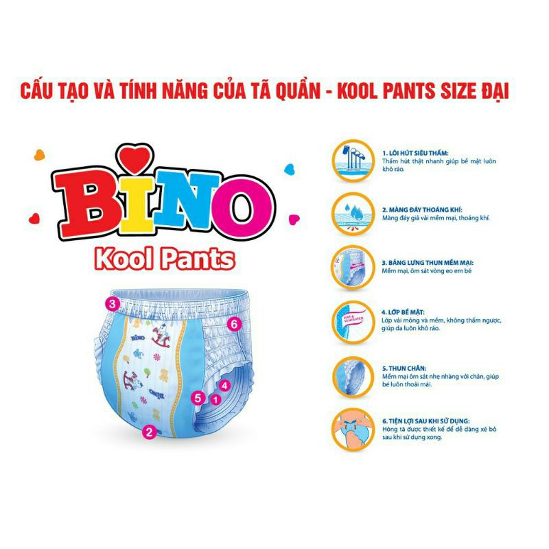 Bỉm/Tã Quần Bino Sumo Size XXXL 14 miếng 18-35kg