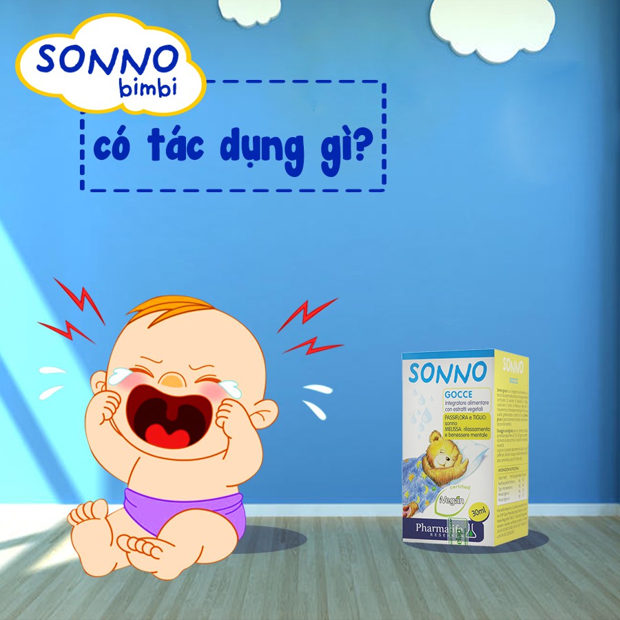 Sonno Bimbi Gocce - Hỗ trợ giúp bé ngủ sâu, giảm quấy khóc đêm, tinh thần khỏe mạnh