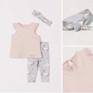 Set 3ct áo quần và băng đô cho bé gái săn sale China/Uk sz từ 6-9m đến 3-4y