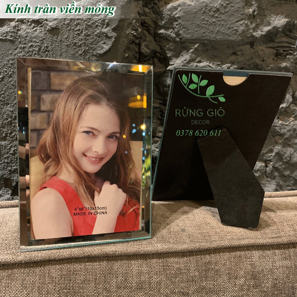 Khung ảnh để bàn kính tràn viền mỏng